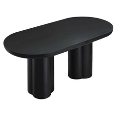 Caspian Black 72" Oval Concrete Dining Table - Ornate Home
