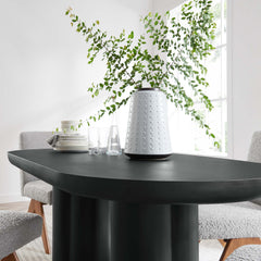 Caspian Black 72" Oval Concrete Dining Table - Ornate Home