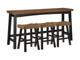 Caspian Black/Brown 4-Piece Pack Counter Height Set - Ornate Home
