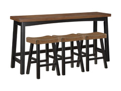 Caspian Black/Brown 4-Piece Pack Counter Height Set - Ornate Home
