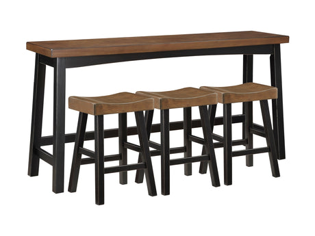 Caspian Black/Brown 4-Piece Pack Counter Height Set - Ornate Home