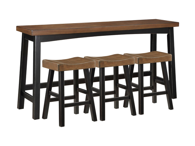 Caspian Black/Brown 4-Piece Pack Counter Height Set - Ornate Home