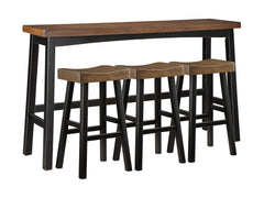 Caspian Black/Brown 4-Piece Pack Pub Height Set - Ornate Home