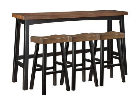 Caspian Black/Brown 4-Piece Pack Pub Height Set - Ornate Home