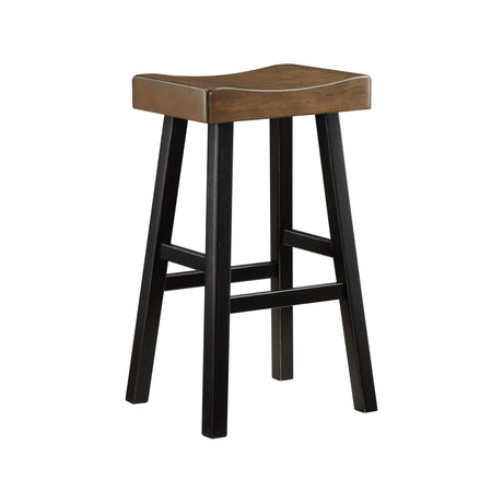 Caspian Black/Brown Pub Height Stool (Set of 2) - Ornate Home