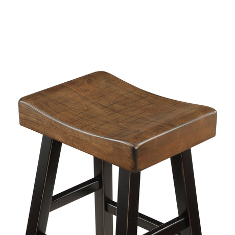 Caspian Black/Brown Pub Height Stool (Set of 2) - Ornate Home