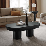 Caspian Black Oval Concrete Coffee Table - Ornate Home