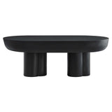 Caspian Black Oval Concrete Coffee Table - Ornate Home