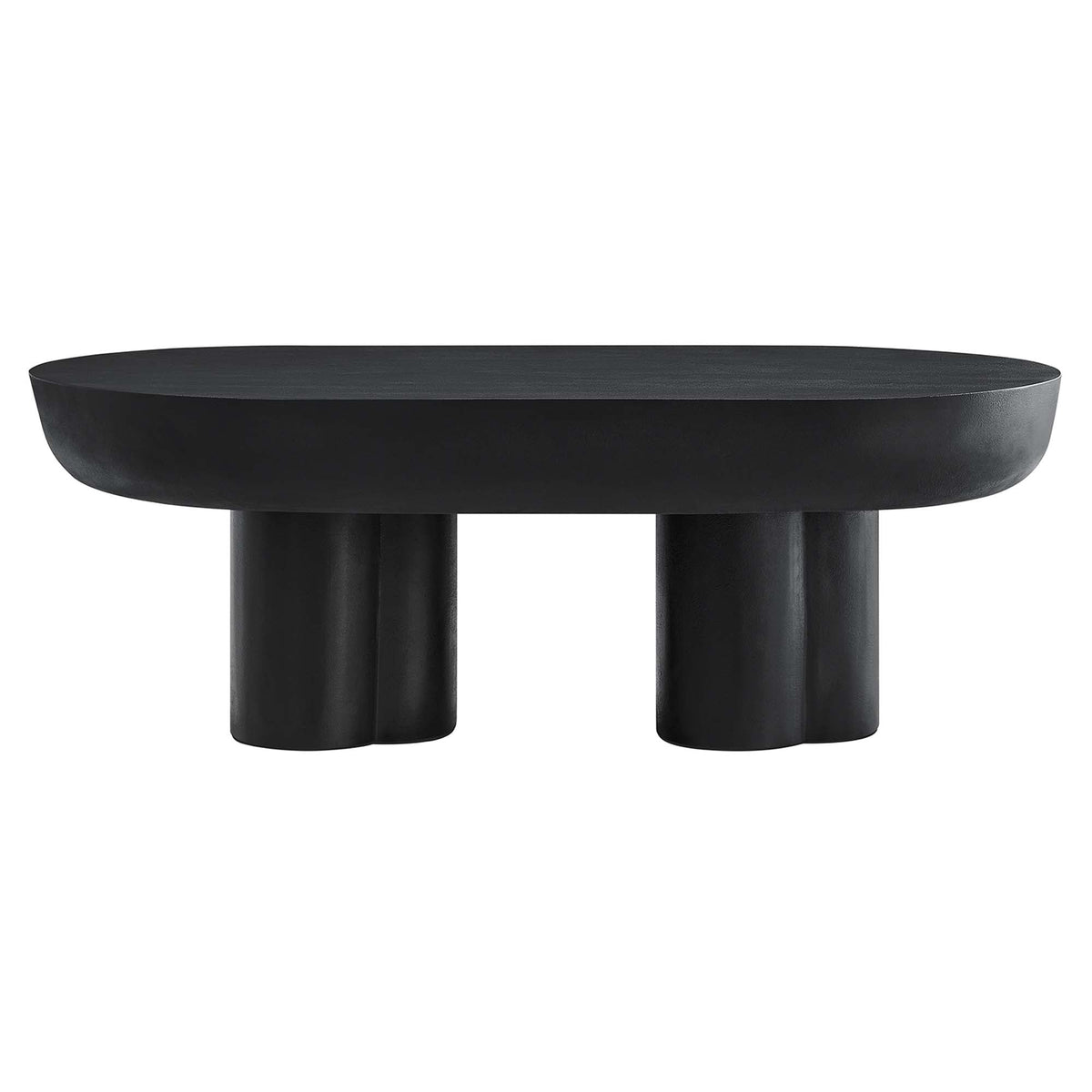 Caspian Black Oval Concrete Coffee Table - Ornate Home