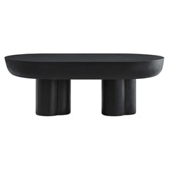Caspian Black Oval Concrete Coffee Table - Ornate Home