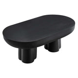 Caspian Black Oval Concrete Coffee Table - Ornate Home