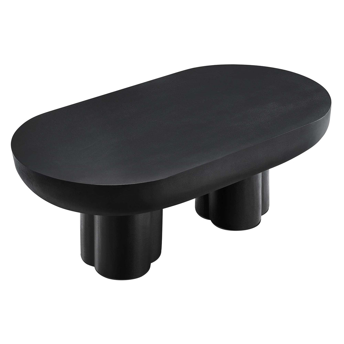 Caspian Black Oval Concrete Coffee Table - Ornate Home