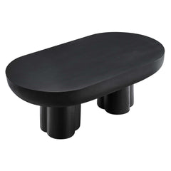 Caspian Black Oval Concrete Coffee Table - Ornate Home