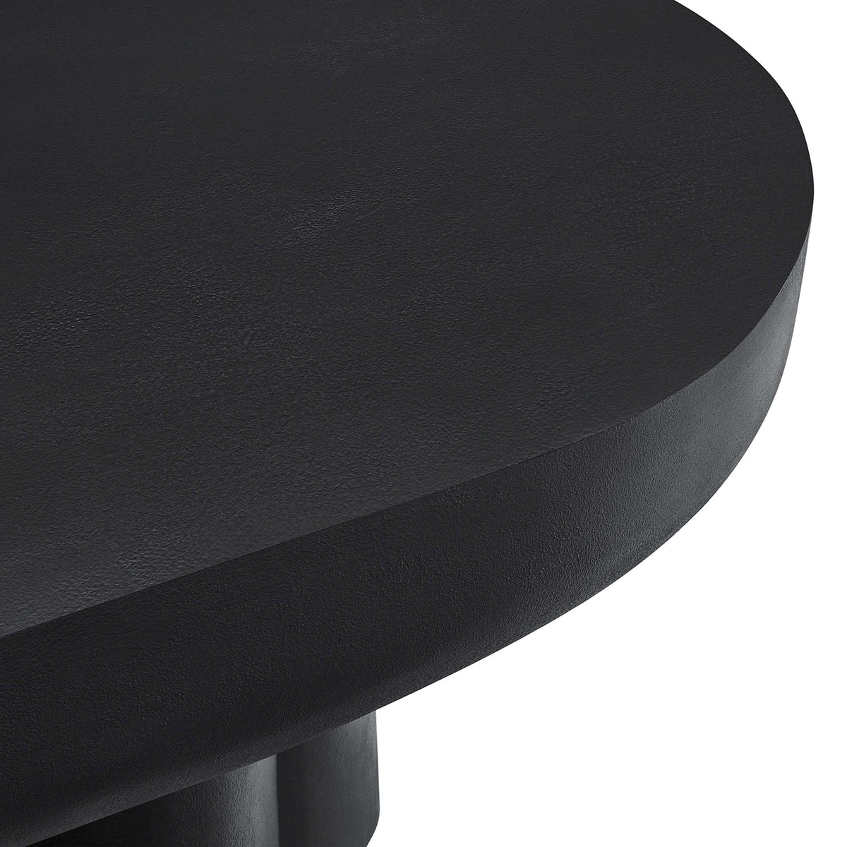 Caspian Black Oval Concrete Coffee Table - Ornate Home
