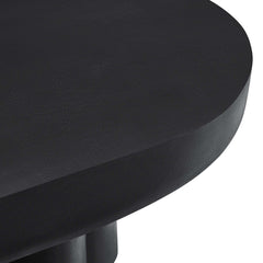 Caspian Black Oval Concrete Coffee Table - Ornate Home