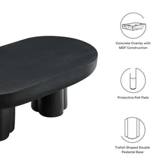 Caspian Black Oval Concrete Coffee Table - Ornate Home