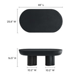 Caspian Black Oval Concrete Coffee Table - Ornate Home