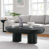 Caspian Black Oval Concrete Coffee Table - Ornate Home