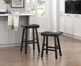Caspian Black Pub Height Stool (Set of 2) - Ornate Home