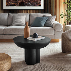 Caspian Black Round Concrete Coffee Table - Ornate Home