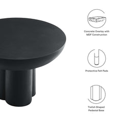 Caspian Black Round Concrete Coffee Table - Ornate Home