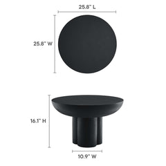 Caspian Black Round Concrete Coffee Table - Ornate Home
