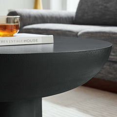 Caspian Black Round Concrete Coffee Table - Ornate Home