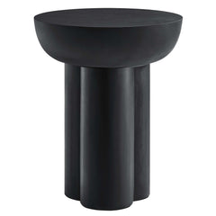 Caspian Black Round Concrete Side Table - Ornate Home