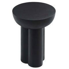 Caspian Black Round Concrete Side Table - Ornate Home