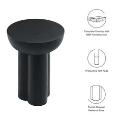 Caspian Black Round Concrete Side Table - Ornate Home
