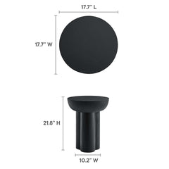 Caspian Black Round Concrete Side Table - Ornate Home