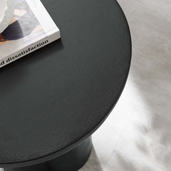 Caspian Black Round Concrete Side Table - Ornate Home