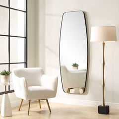 Caspian Curved Black Dressing Mirror - Ornate Home