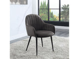 Caspian Dark Gray Fabric & Black Dining Chair (Set of 2) - Ornate Home