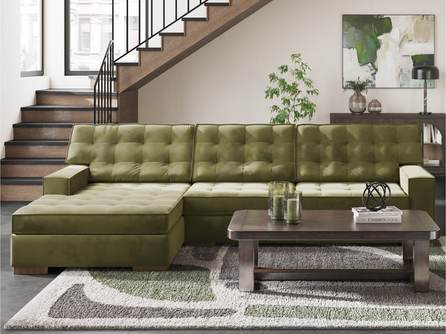 Caspian-Town Olive 2-Piece LAF Sectional with Chaise - Ornate Home