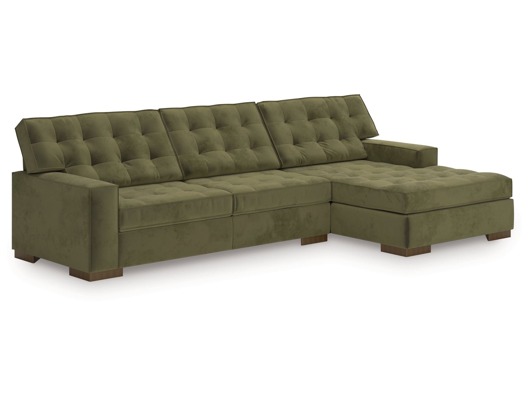 Caspian-Town Olive 2-Piece RAF Sectional with Chaise - Ornate Home