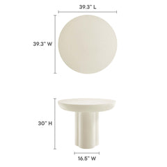 Caspian White 40" Round Concrete Dining Table - Ornate Home