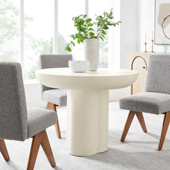 Caspian White 40" Round Concrete Dining Table - Ornate Home