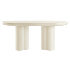 Caspian White 72" Oval Concrete Dining Table - Ornate Home