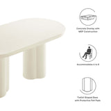 Caspian White 72" Oval Concrete Dining Table - Ornate Home