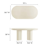 Caspian White 72" Oval Concrete Dining Table - Ornate Home