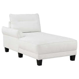Caspian White & Black Upholstered Curved Arms Sectional Sofa - Ornate Home