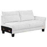 Caspian White & Black Upholstered Curved Arms Sectional Sofa - Ornate Home
