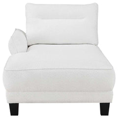 Caspian White & Black Upholstered Curved Arms Sectional Sofa - Ornate Home