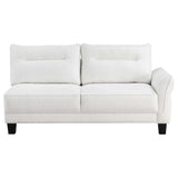 Caspian White & Black Upholstered Curved Arms Sectional Sofa - Ornate Home