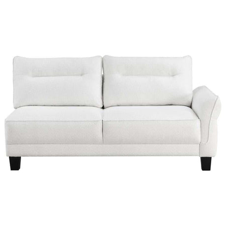 Caspian White & Black Upholstered Curved Arms Sectional Sofa - Ornate Home