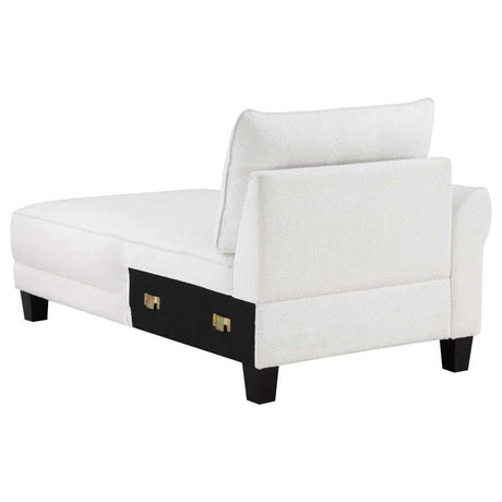 Caspian White & Black Upholstered Curved Arms Sectional Sofa - Ornate Home