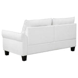 Caspian White & Black Upholstered Curved Arms Sectional Sofa - Ornate Home