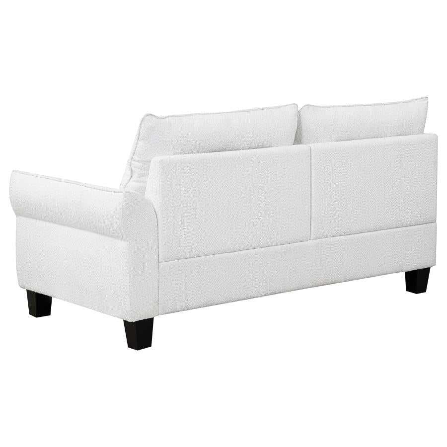 Caspian White & Black Upholstered Curved Arms Sectional Sofa - Ornate Home