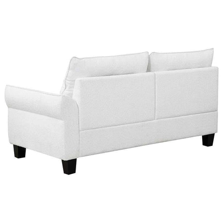 Caspian White & Black Upholstered Curved Arms Sectional Sofa - Ornate Home